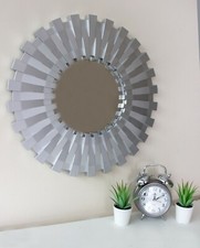 Large Silver Sunburst Mirror