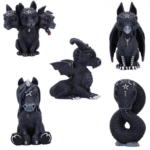Black dragon figurine - black,