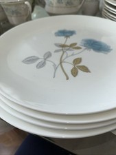 Wedgwood ICE ROSE Blue   Dinner Plates  SET OF FOUR  10 1/2 In