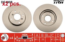 X2 PCS FRONT BRAKE DISC ROTORS