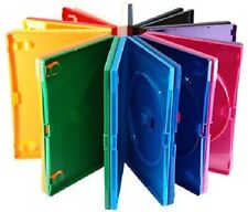 100x Single Colour DVD/CD cases 14mm Blue Red Yellow Green White Clear