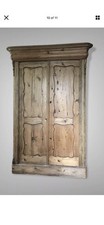 Antique European Stripped Pine Hall Storage Larder Linen Cupboard Wardrobe