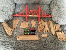 Wooden Train Track And Bridge