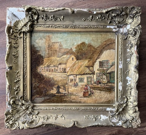 Antique very old oil - very, painting
