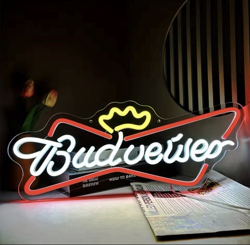 Budweiser neon sign colorful - budweiser,
