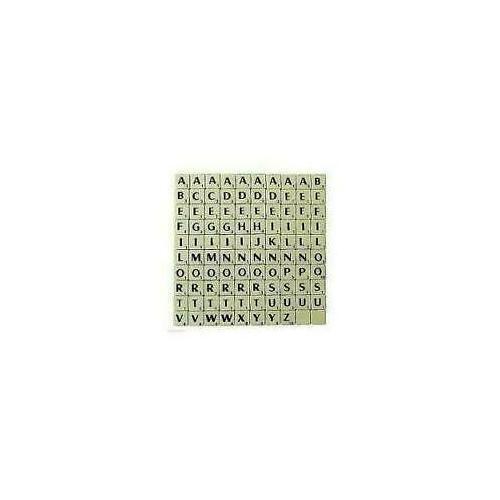 Tiles ivory black letters - tiles, ivory/black