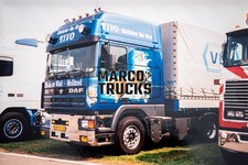 Truck photo DAF 95 430 tarpaulin trailer Netherlands blue TIVO-Reinier de #e3fp