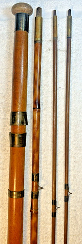 Antique bamboo salmon fly - salmon, rod