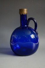 ANTIQUE GEORGIAN BRISTOL BLUE GLASS FLAGON - CIRCA 1830