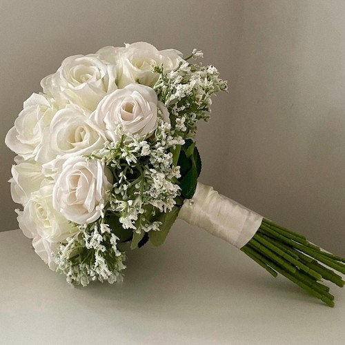 White rose baby s breath - white, baby's