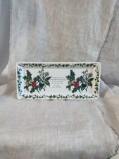 Portmeirion Holly and Ivy Rectangular Sandwich Snack Serving Dish Tray 