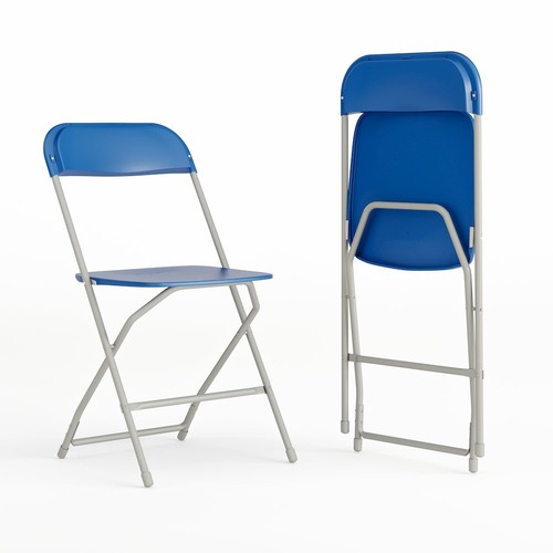 Plastic folding chair blue - plastic,