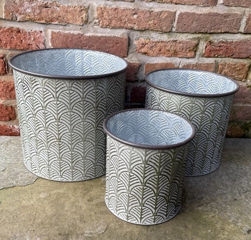 Set green zinc planters - set, of