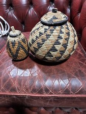 Pair Vintage African Woven
