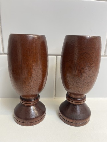 Pair mahogany goblets - goblets, wine