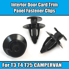 10x CLIPS FOR VW T3 T25 INTERIOR DOOR CARD PANEL TRIM LINING BLACK PLASTIC NEW