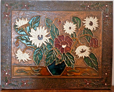 Art Nouveau Copper Plaque with