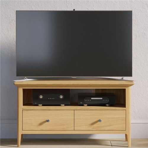 Solid oak corner television - corner,