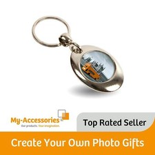 Blank Metal Photo Keyring 25mm Oval MP Insert Size - Personalise Gifts & Promo