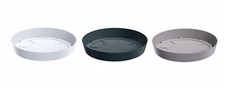 Round Plastic Water Plant Pot Saucer Trays Grey White Anthracite 8 sizes 10-38cm