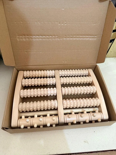 Foot massager roller wooden - foot,
