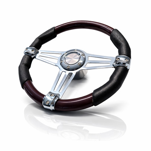 Boat steering wheel wood - boat,