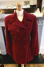 Womens Vintage Morgan de Toi Circa 1995 Burgundy Red Velvet Coat Size S 8/10