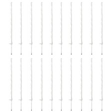 Electric Fence Poly Posts Plastic Poles Horse Paddock Line Tape, White 20 x 4ft
