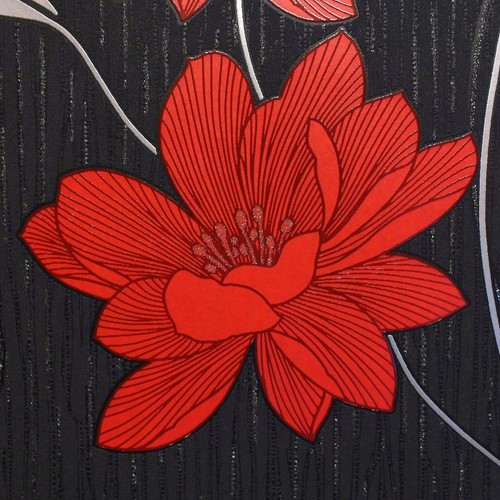 Floral flower wallpaper red - floral,