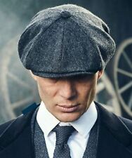 Peaky Blinders Hat Newsboy Flat Cap Herringbone Tweed Wool Baker Boy Gatsby 