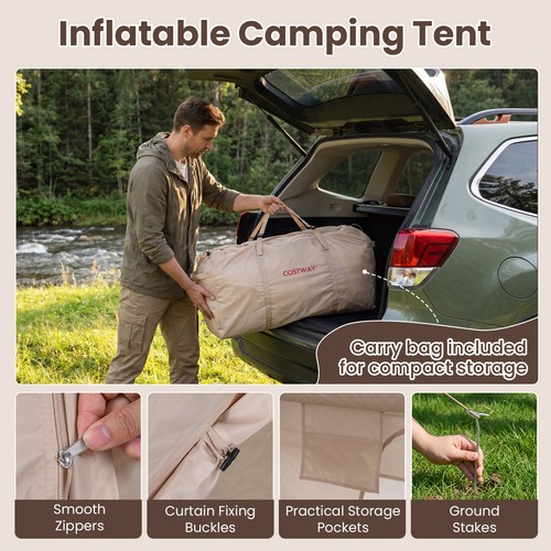 Inflatable camping tent with - inflatable,