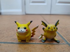 Pokemon mini action figures X2: Pikachu, Raichu, Tomy, Vintage