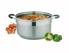 Stainless Steel Induction Casserole Pot With Glass Lid Heavy Duty Stew Stock Pot