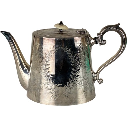 Antique silver plate teapot - antique,