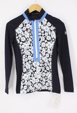 POIVRE BLANC WOMENS PRINTED STRETCH LAYER TOP SIZE XS BLUE FLORAL IB