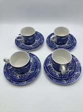 BROADHURST BLUE & WHITE WILLOW PATTERN TEA SET X 4 - Afternoon Tea Wedding