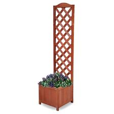 Wooden Square Garden Planter Trellis Raised Bed Flower Box Lattice Climbing Grid