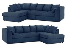 XL JUMBO CORD L- SHAPE CORNER SOFA SET LEFT / RIGHT HAND 4/5 SEATER UNIVERSAL