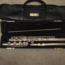 Yamaha YFL-371 Allegro Flute Silver Headjoint Split E Open Hole Hard Case & Bag