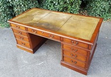 ANTIQUE MAHOGANY PEDESTAL DESK