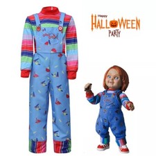 Halloween Fancy Dress Adult Men Kids Toddler Chucky Costume Boys Party Outfits