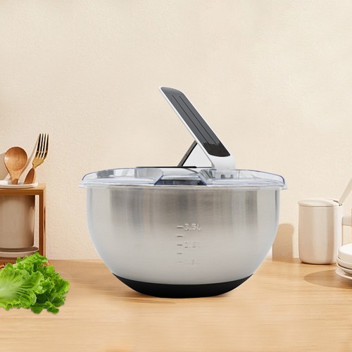 Stainless steel salad spinner - steel,