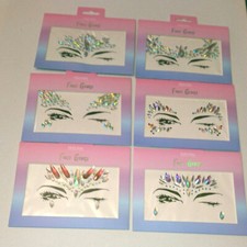 FACE ART JEWELS Self-Adhesive Temporary LARGE IRIDESCENT DIAMANTE GEMS Eye Brows