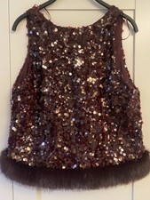 New Zara Burgundy Sequin Faux