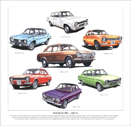 Ford escort mk1 fine art - art, print