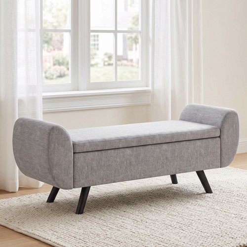 Storage ottoman with armrest - with,