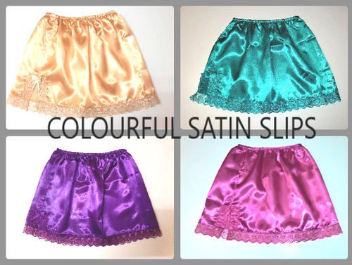 Mini satin half slips size - half,