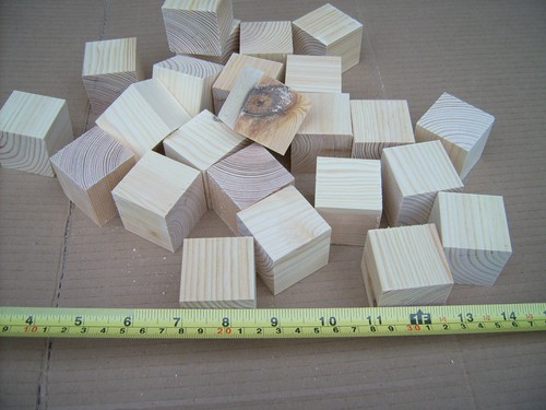 24x wood cubes - wooden, /