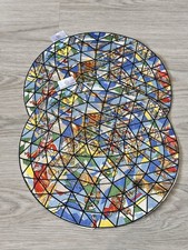 X2 embroidered round stained