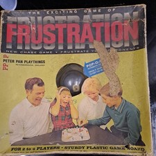 VINTAGE Frustration Board Game 1965 Peter Pan England Complete With Pop-o-matic!